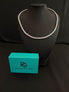 Silver Cubic Stone Tennis Necklace - Silver